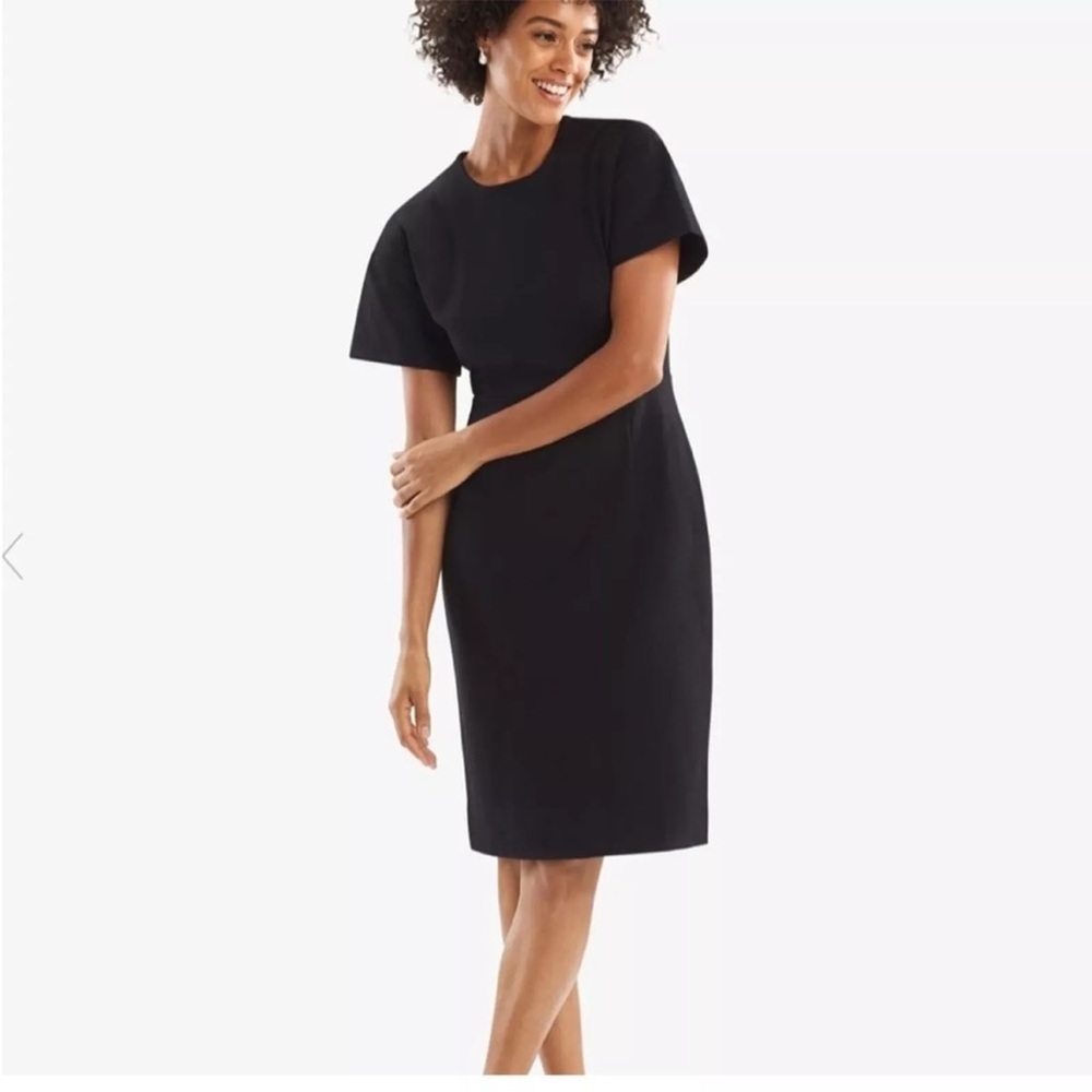 MM Lafleur Sz.0P Gayle Textured Ponte Black Dress